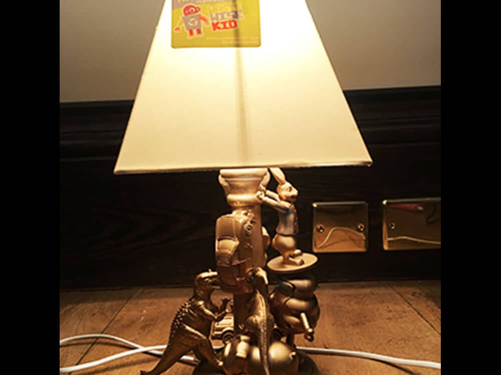 Old lamp made out of toys